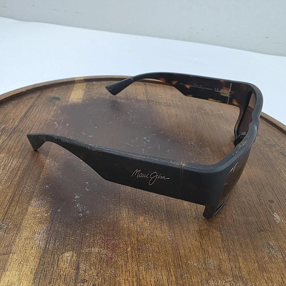 Maui Jim Ka'olu XL Sunglasses Mens Black Brown Polarized Wrap Italy MJ0614S 002